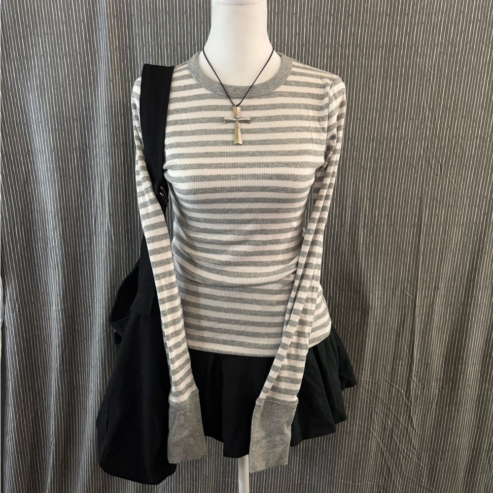 Striped long sleeve top